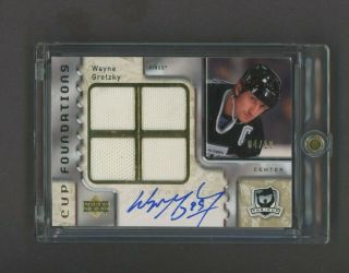 2006 - 07 The Cup Foundations Wayne Gretzky Quad Jersey Auto 4/10
