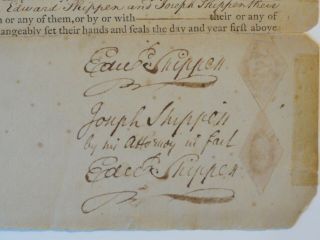 EDWARD SHIPPEN 1797 SIGNED Philadelphia Doc.  BENEDICT ARNOLD Father in Law 3