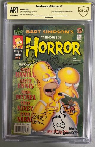 The Simpsons Treehouse Of Horror 7 Bongo W/ Mark Hamill Matt Groening Auto Cbcs