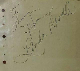 Tragic And Lovely Actress Linda Darnell Rare Signed Album Page - Died At 41