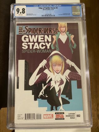 Edge Of Spider - Verse 2 Cgc 9.  8 - 1st App Of The Spider - Woman Gwen Stacy