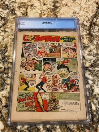 SUPERMAN 24 CGC 2.  0 RARE WHITE PAGES CLASSIC FLAG COVER ICONIC BOOK BEST COVER 3