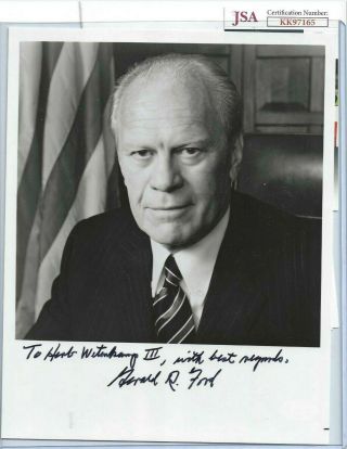 Gerald Ford Autographed 8x10 Photo United States Of America Usa President Jsa