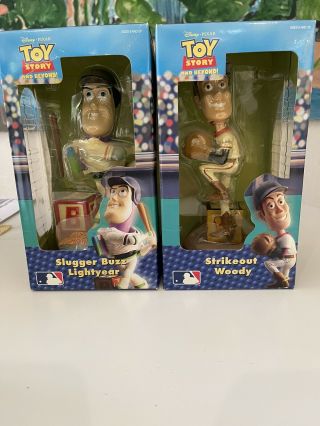 Sf Giants Toy Story Strikeout Woody & Slugger Buzz Lightyear Bobbleheads
