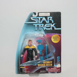 Star Trek 1997 Security Officer Nelix Spencer Gift Exclusive 4.  75 " Action Figure