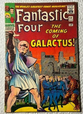 Fantastic Four 48 Marvel Comics 1966 First Galactus/silver Surfer G/vg Ungraded
