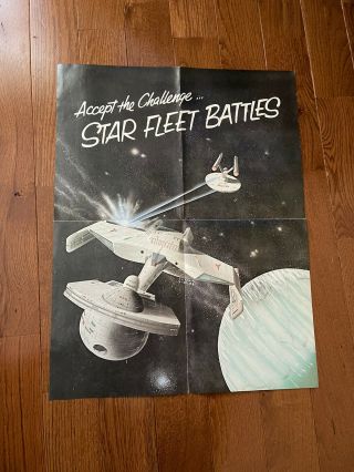 Rare Vintage Star Trek Starfleet Battles Game 16 1/2” X 21 1/2” Poster