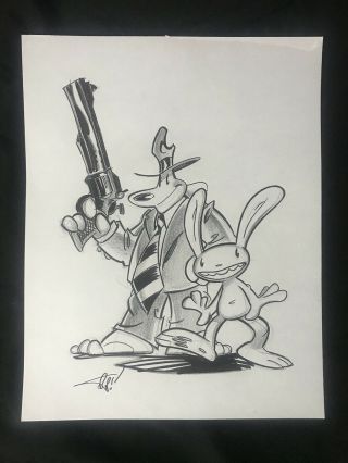 Sam And Max Drawing By Steve Purcell