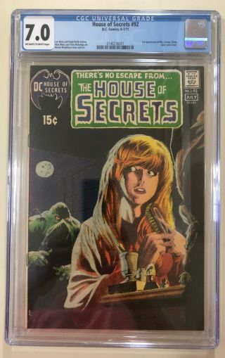 House Of Secrets 92 Cgc 7.  0.  1st App Swamp Thing.  Bernie Wrightson Classic Cover