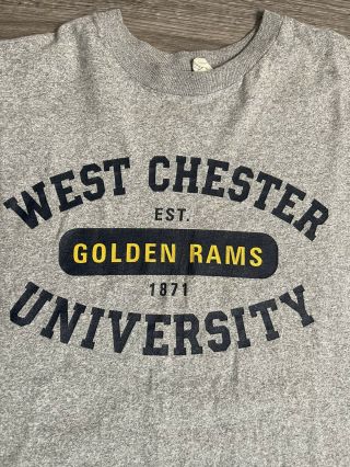 Vintage West Chester University Golden Rams WCU T Shirt Single Stitch Men’s Sz L 2