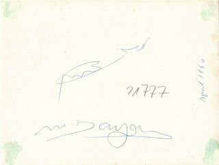 MOSHE DAYAN.  Photo of Dayan & Abba Eban signed on verso by Dayan in Eng & Hebrew 3
