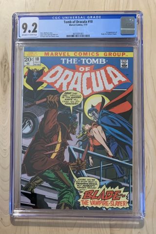 The Tomb Of Dracula 10 - Cgc 9.  2 1st Blade Appearance Key Bronze Marvel 1973