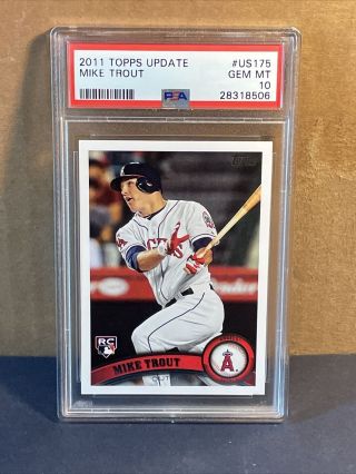 2011 Topps Update Mike Trout Us 175 Rc Psa 10 Gem Rookie Slab