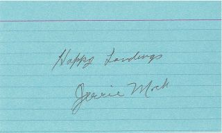 Geraldine " Jerrie " Mock First Woman To Fly Solo Around The World Rare Signed Card