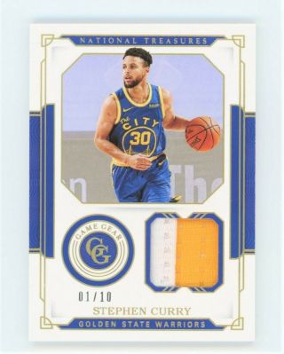 Stephen Curry 1/10 2020 - 21 National Treasures Game Gear 2clr Patch Warriors