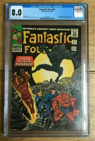 Fantastic Four 52 1st Appearance Of Black Panther Cgc 8.  0 1163581012