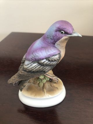 Lefton Purple Martin Bird 5 1/8 " Figurine Hand Painted Porcelain China Kw 1184