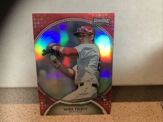 2011 Bowman Sterling 22 Mike Trout Red Rookie Refractor W/free