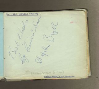 Stephen Bryant & Maudie Edwards - Hand - Signed Album Page 1950s