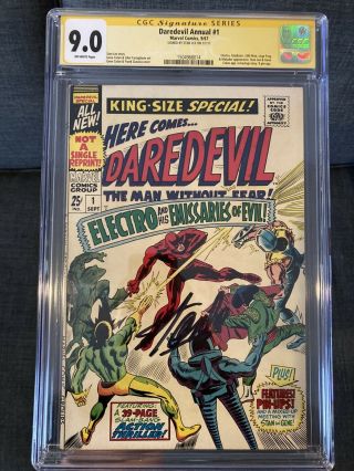 Cgc Ss Daredevil Annual 1.  From 1967.  Signed By Stan Lee 9.  0.  Rare