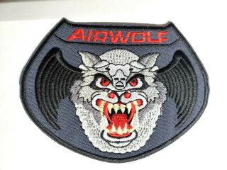 Airwolf Tv Series " Wolf " Logo 4.  75 " Deluxe Patch - Mailed From Usa (awpa - 01)