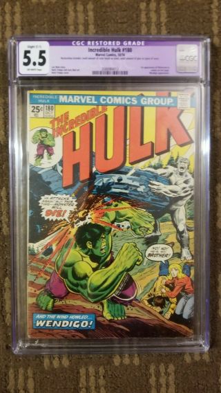 The Incredible Hulk 180 5.  5 Cgc ⭐ Has Marvel Value Stamp ⭐ 1st Wolverine
