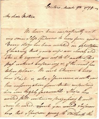 1799,  Exeter Academy,  Rev.  Benjamin Abbott,  Letter Signed,  Family Health
