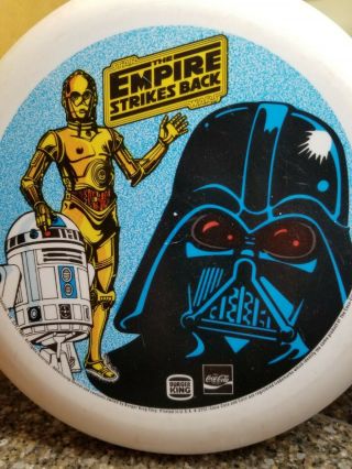 Vintage Star Wars Empire Strikes Back Frisbee 1981 Burger King Coca Cola Promo