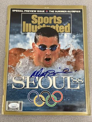 Matt Biondi Signed Sports Illustrated Mag Swimming Autograph Jsa Seoul Olympics