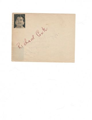 Richard Conte,  Marjorie Reynolds Autographs On Album Page