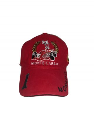 Vtg Monaco Grand Prix Monte Carlo Formula 1 Racing Strapback Hat Adjustable