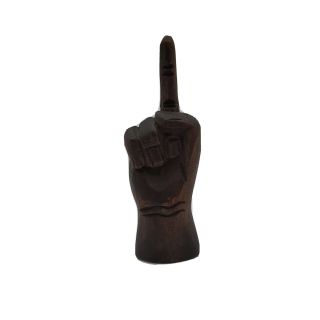 Vintage Solid Wood Carved Hand “giving Middle Finger” Statue Figurine