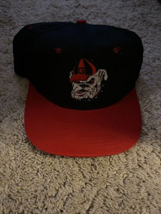 Georgia Bulldogs Embroidered Dawg Logo Patch Trucker Hat Cap Red/black