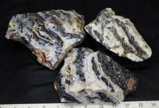 Rm69 - Old Stock - Zebra Lace Agate - Mexico - 8.  2 Lbs Us 716