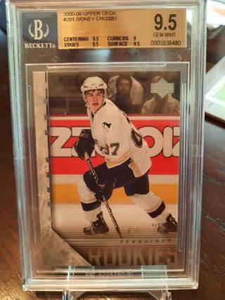 2005 - 2006 Sidney Crosby Upper Deck Young Guns 201 Rookie Card Bgs Graded 9.  5