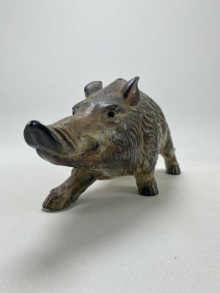 Vintage 10 " Wild Pig,  Boar,  Warthog,  Pottery,  Ceramic,  Porcelain