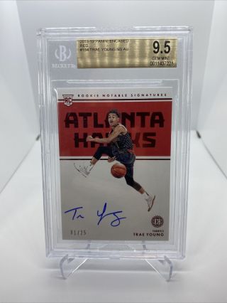 2018 - 19 Encased Trae Young Red 1/25 Rookie Autograph Bgs 9.  5/10 Auto Ebay 1/1