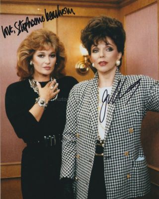 Joan Collins & Stephanie Beacham Hand Signed 8x10 Photo Autograph Dynasty (b)