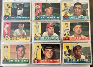 1960 Topps Baseball Cards - Complete Set - In Sleeves And Binder