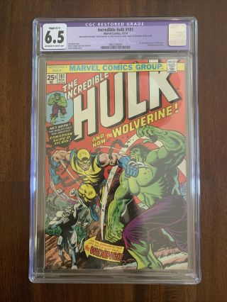 The Incredible Hulk 181 Cgc 6.  5 Restored Page 10 1st App.  Of Wolverine