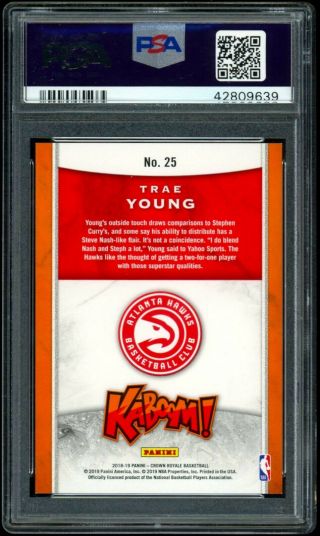 2018 Panini Crown Royale Kaboom Trae Young ROOKIE RC 25 PSA 10 GEM 2