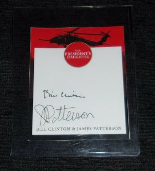 Bill Clinton And James Patterson Autograph Signed Book Plate / Cut