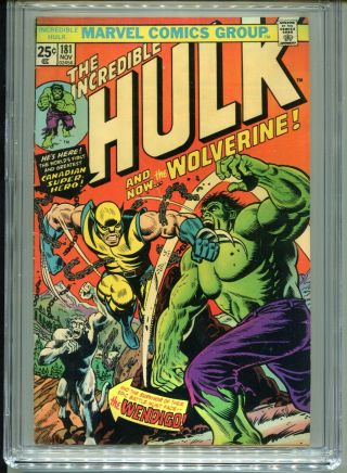 1974 MARVEL INCREDIBLE HULK 181 1ST APPEARANCE WOLVERINE CGC 6.  0 OW - W BOX2 2