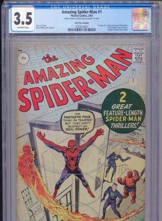 1963 Marvel Spider - Man 1 Origin Retold U.  K.  Price Variant Cgc 3.  5 Ow