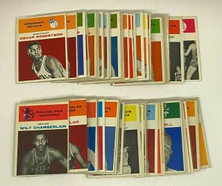 1961 - 62 Fleer Basketball Complete Set (1 - 66) Wilt Chamberlain Oscar Robertson Rc