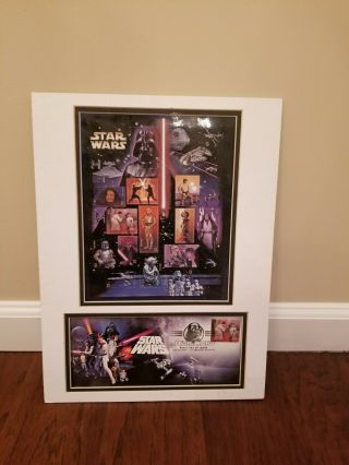 Usps Star Wars Movie 1st Day Issue Cover & Stamp Art - Previously Owned