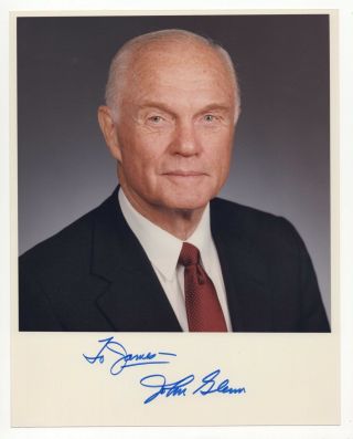 John Glenn - Nasa Astronaut - Autographed 8x10 Photo To " James "