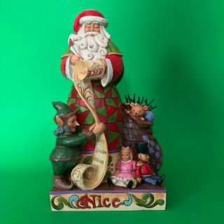 Jim Shore Heartwood Creek CHECKING IT TWICE Two - Sided Naughty/Nice Santa wBox 3