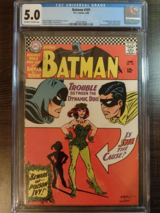 Batman 181 Cgc 5.  0 Off - White To White 1st Appearance Poison Ivy 1966