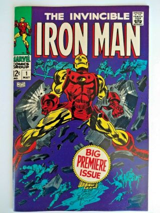 Iron Man 1 Big Premiere Issue 1968  9.  4 Or 9.  6 Restore Color Touch